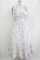 画像1: evelyn / レースフリル花柄キャミワンピース Free オフ/ブルー H-26-10-12-1019-LO-OP-NS-ZH (1)