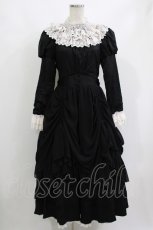 画像1: Hoshibako Works / プリンセス・リュミエール ビジューブローチ付ドレープワンピース M ブラック H-26-10-12-1021-LO-OP-NS-ZH (1)