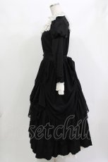画像2: Hoshibako Works / プリンセス・リュミエール ビジューブローチ付ドレープワンピース M ブラック H-26-10-12-1021-LO-OP-NS-ZH (2)