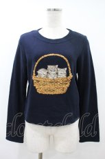 画像1: Franche Lippee / バスケットねこスウェット M ネイビー H-26-10-12-063-LO-TO-NS-ZH (1)