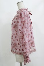 画像2: axes femme / 2WAYチュール刺繍ブラウス Free ピンク H-26-10-13-1048-AX-BL-OW-ZH (2)