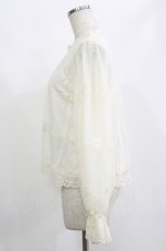 画像2: axes femme POETIQUE / 総レーススタンド襟ブラウス M 生成り H-26-10-13-1049-AX-BL-SZ-ZH (2)