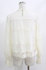 画像3: axes femme POETIQUE / 総レーススタンド襟ブラウス M 生成り H-26-10-13-1049-AX-BL-SZ-ZH (3)
