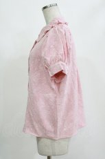 画像2: axes femme POETIQUE / バラふくれジャカード半袖ブラウス M ピンク H-26-10-13-1053-AX-BL-OW-ZH (2)