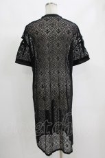 画像3: axes femme / ライン刺繍レースロングシャツ Free 黒 H-26-10-13-1054-AX-BL-SZ-ZH (3)
