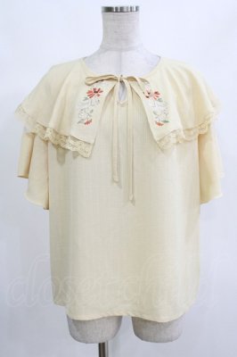Preview of 刺繍入ケープブラウス Free 生成り