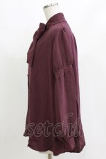 画像2: axes femme / 刺繍入りリボンロングブラウス M パープル H-26-10-13-1062-AX-BL-SZ-ZH (2)