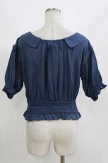 画像3: axes femme POETIQUE / マリン刺繍オフショルブラウス M 紺 H-26-10-13-1064-AX-BL-TE-ZH (3)
