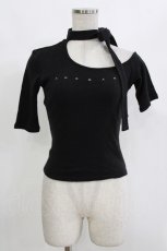 画像1: ANDMARY / Nana ribbon oneshoulder tops Free ブラック H-26-10-13-1066-LO-TO-NS-ZH (1)