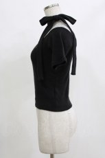 画像2: ANDMARY / Nana ribbon oneshoulder tops Free ブラック H-26-10-13-1066-LO-TO-NS-ZH (2)
