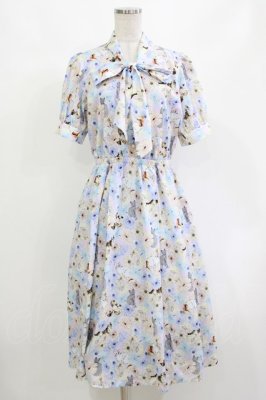 Preview of フラワーキャットボウタイワンピース M ラベンダー