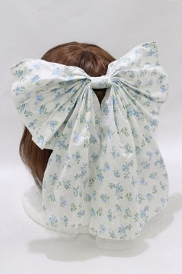 Preview of floral ribbon hook　バレッタ  ブルー