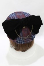 画像1: axes femme / タータンチェックリボンベレー  ワイン H-26-10-13-1079-AX-AC-SA-ZH (1)