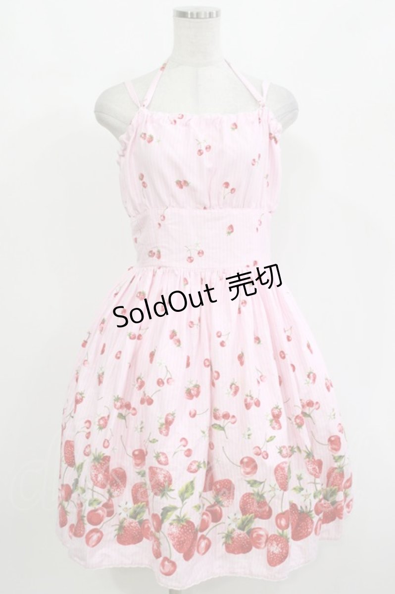 画像1: metamorphose / BERRY STRIPE サンドレス Free ピンク H-26-10-13-1013-ME-OP-NS-ZH (1)