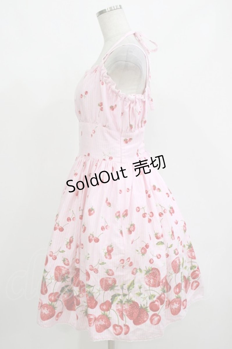 画像2: metamorphose / BERRY STRIPE サンドレス Free ピンク H-26-10-13-1013-ME-OP-NS-ZH (2)