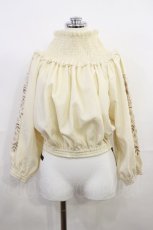 画像1: axes femme NOSTALGIE / 袖刺繍入りブラウス M キナリ H-26-10-13-028-AX-BL-OW-ZH (1)