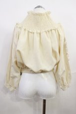 画像2: axes femme NOSTALGIE / 袖刺繍入りブラウス M キナリ H-26-10-13-028-AX-BL-OW-ZH (2)