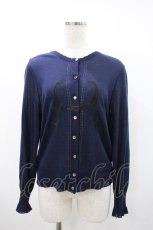 画像1: Jane Marple / Violin embroideryカーディガン M ネイビー H-26-10-14-029-JM-TO-AK-ZH (1)
