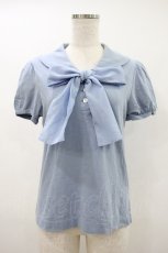画像1: Jane Marple / タイ付きトップス M サックス H-26-10-14-1035-JM-TO-AK-ZH (1)