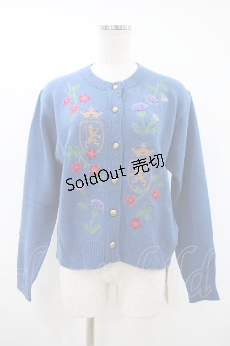 画像1: Jane Marple Dans Le Salon / Fair Isle Knit Cardigan M ブルー H-26-10-14-1036-JM-TO-AK-ZH (1)
