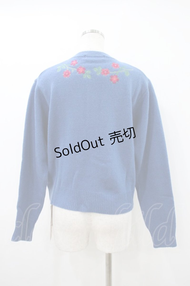 画像2: Jane Marple Dans Le Salon / Fair Isle Knit Cardigan M ブルー H-26-10-14-1036-JM-TO-AK-ZH (2)