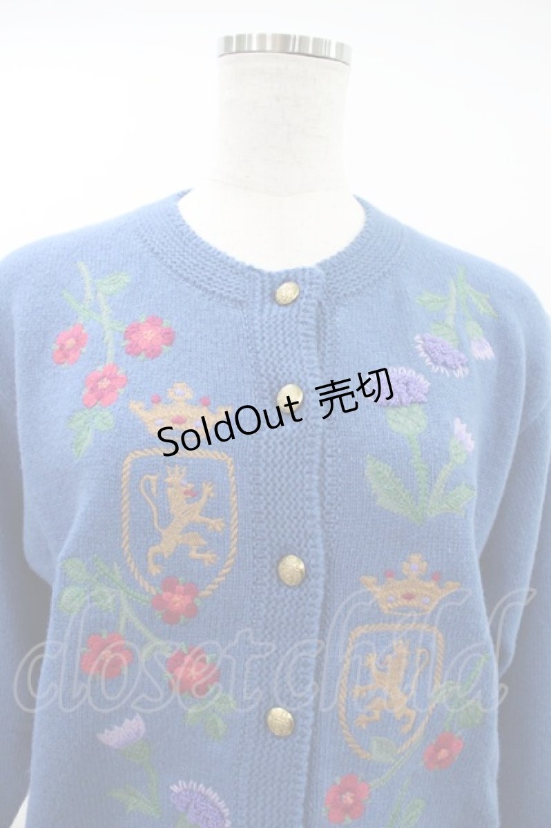 画像3: Jane Marple Dans Le Salon / Fair Isle Knit Cardigan M ブルー H-26-10-14-1036-JM-TO-AK-ZH (3)