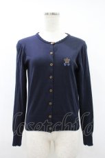 画像1: Jane Marple / クラウンエンブロイダリーのカーディガン M ネイビー H-26-10-14-1040-JM-TO-AK-ZH (1)