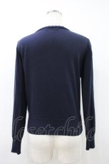 画像2: Jane Marple / クラウンエンブロイダリーのカーディガン M ネイビー H-26-10-14-1040-JM-TO-AK-ZH (2)