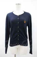 画像1: Jane Marple / クラウンエンブロイダリーのカーディガン M ネイビー H-26-10-14-1041-JM-TO-AK-ZH (1)