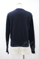画像2: Jane Marple / クラウンエンブロイダリーのカーディガン M ネイビー H-26-10-14-1041-JM-TO-AK-ZH (2)