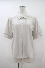 画像1: axes femme / 刺繍ネクタイ付ブラウス M ベージュ H-26-10-14-1054-AX-BL-IG-ZH (1)
