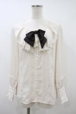画像1: axes femme / シャボ付きラッフルブラウス M 生成り H-26-10-14-1060-AX-BL-NS-ZH (1)