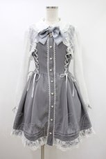 画像1: Secret Honey / レースボレロ風サイドレースアップワンピース 2 グレー H-26-10-14-1008-CA-OP-OW-ZH (1)