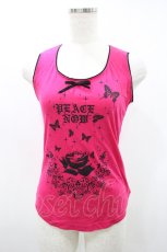 画像1: PEACE NOW / プリントタンク M ピンク H-26-10-14-015-PU-TO-AK-ZH (1)
