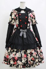 画像1: metamorphose / Wonder Card Aliceワンピース 1 ブラック H-26-10-15-001-ME-OP-YZ-ZH (1)