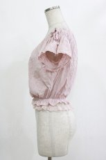 画像2: axes femme POETIQUE / 刺繍レースプルブラウス M ピンク H-26-10-15-028-AX-BL-OW-ZH (2)