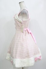 画像2: Angelic Pretty / おでかけショコラちゃんアップリケジャンパースカート Free ピンク H-26-10-15-003-AP-OP-NS-ZH (2)