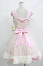 画像3: Angelic Pretty / おでかけショコラちゃんアップリケジャンパースカート Free ピンク H-26-10-15-003-AP-OP-NS-ZH (3)