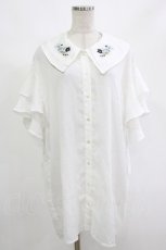 画像1: axes femme / 刺繍チュニックブラウス M 白 H-26-10-15-036-AX-TO-SA-ZH (1)