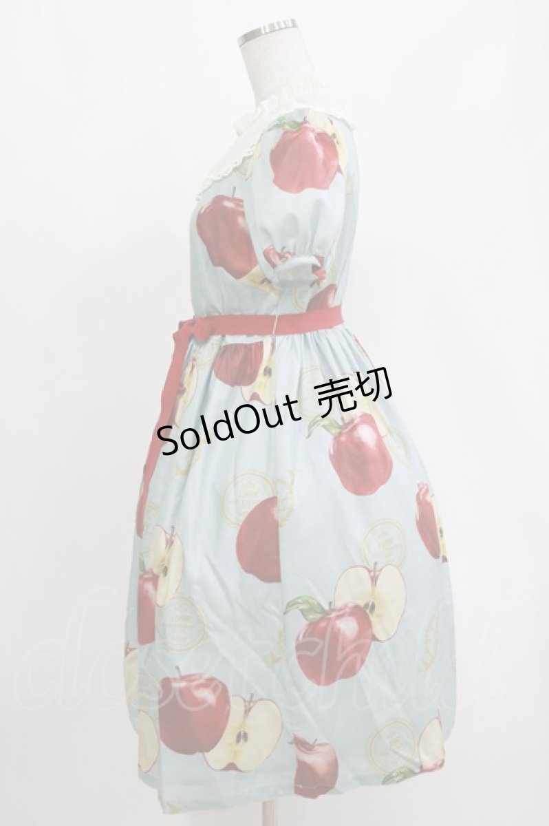 画像2: Emily Temple cute / Apple Stampワンピース M ブルー H-26-10-15-054-ET-OP-NS-ZH (2)