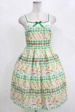 画像1: Emily Temple cute / Fruit Sandwichキャミソールワンピース M グリーン H-26-10-15-061-ET-OP-NS-ZH (1)