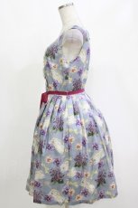 画像2: Leur Getter / Flower Letterノースリーブワンピース M サックス H-26-10-15-064-LU-OP-NS-ZH (2)