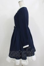 画像2: axes femme POETIQUE / クラシカルBLドッキングワンピース M ネイビー H-26-10-15-009-AX-OP-NS-ZH (2)