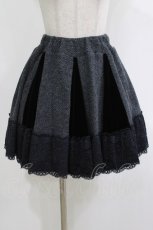 画像1: axes femme POETIQUE / ニットベロアスカート M グレー×ブラック H-26-10-15-015-AX-SK-AK-ZH (1)