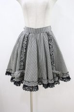 画像1: metamorphose / チェックフリルスカート Free ブラック H-26-10-16-036-ME-SK-NS-ZH (1)