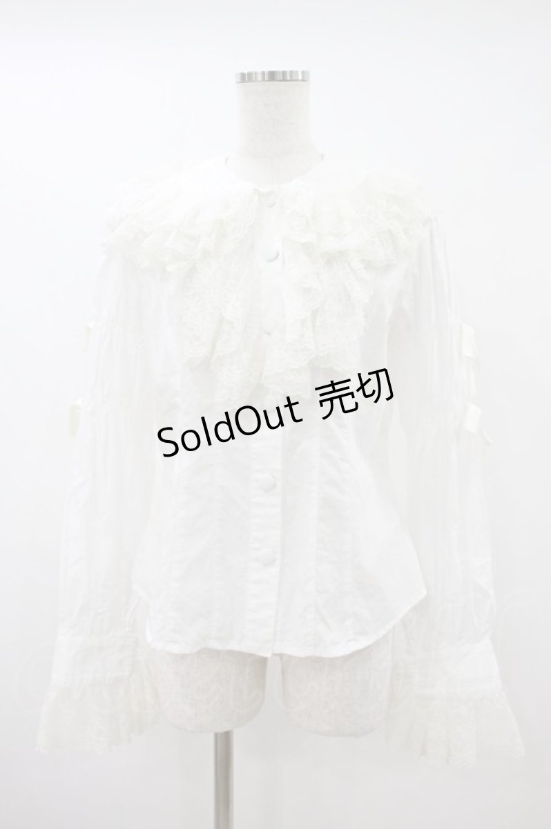 画像1: metamorphose / ラッセルレースブラウス Free 白 H-26-10-16-047-ME-BL-NS-ZH (1)