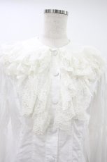 画像3: metamorphose / ラッセルレースブラウス Free 白 H-26-10-16-047-ME-BL-NS-ZH (3)