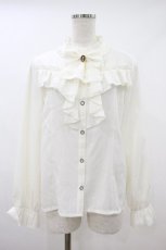 画像1: axes femme / リボン×ジャボブローチ付ブラウス L オフ H-26-10-16-054-AX-BL-NS-ZH (1)