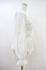 画像3: metamorphose / スクエアあきフリルブラウス(長袖)・デシン サイズ1 白 H-26-10-16-006-ME-BL-NS-ZH (3)