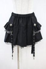 画像1: DimMoire / サイドフリルミニスカート L 黒 H-26-10-17-028-PU-PA-AK-ZH (1)